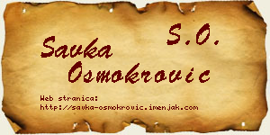 Savka Osmokrović vizit kartica